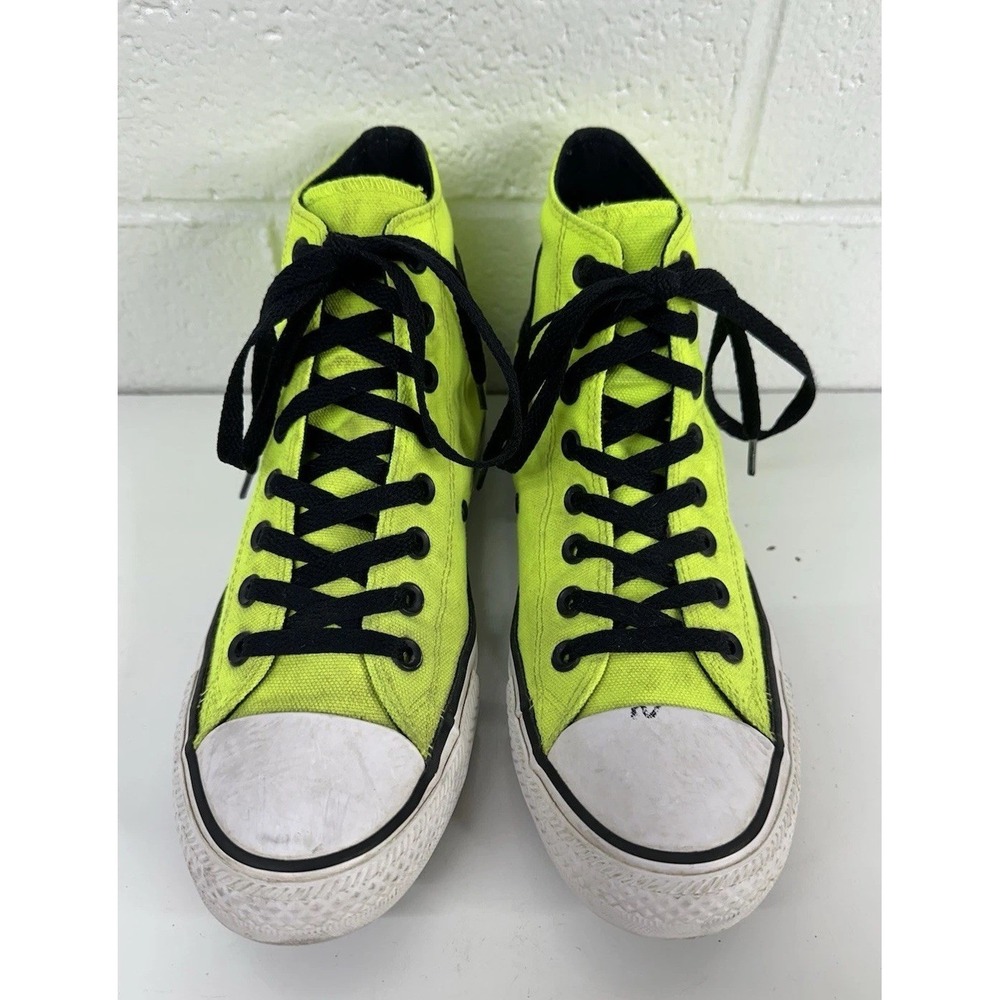 Converse High-Top Sneakers Neon Green‎ and Black Men's Size 7 - Picture 3 of 9
